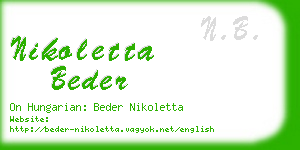 nikoletta beder business card